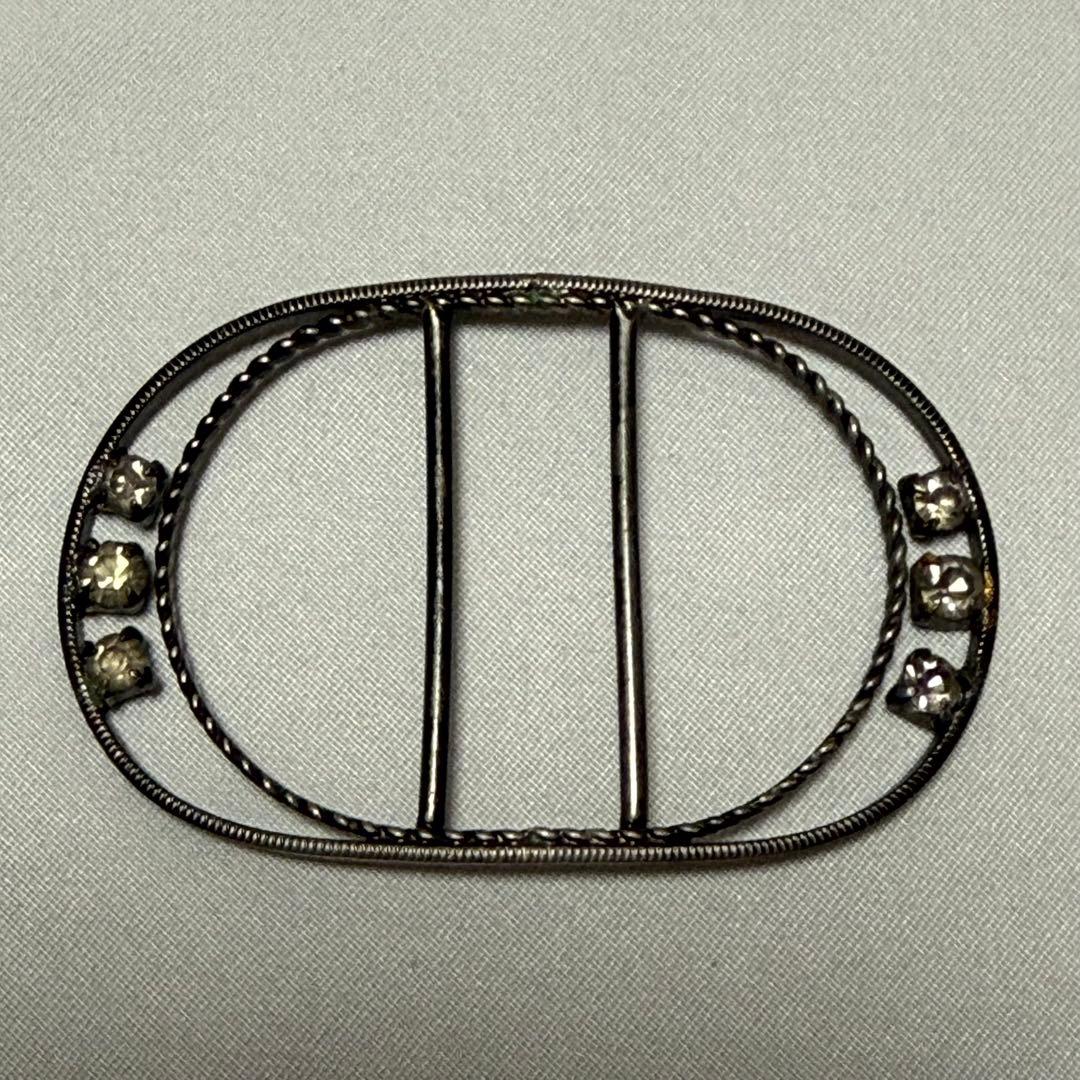 アンティーク 楕円形 ライトストーン バックル レトロ 7セット