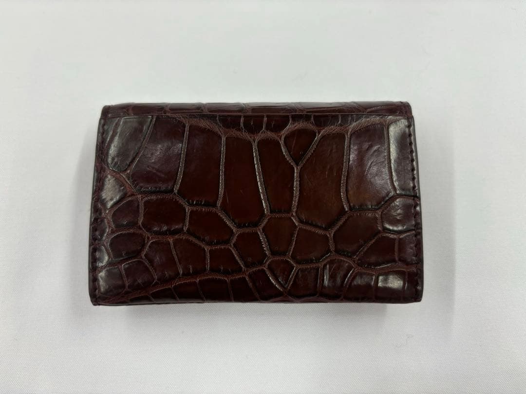 【新品未使用】クロコダイル ワニ革 本革名刺入れ 無双 一枚革 カードケース