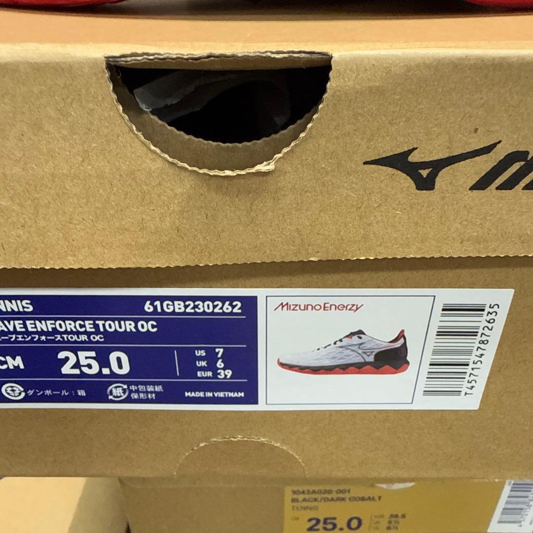 Mizuno テニスシューズ 25.0 cm ホワイト/ブラック/レッド