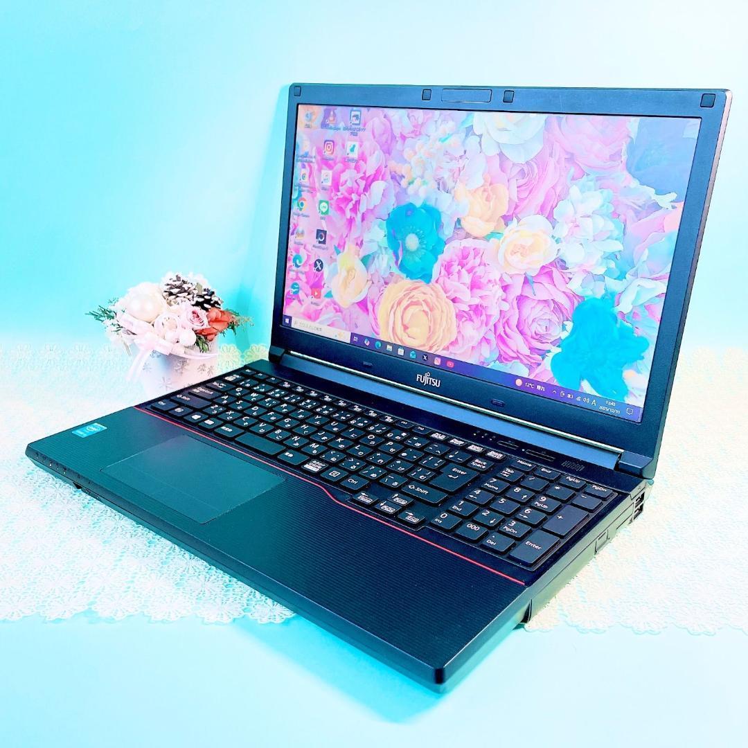 動作良好SSD512GB‼️メモリ16GB✨️黒ノートパソコン✨️テンキー付き事務作業