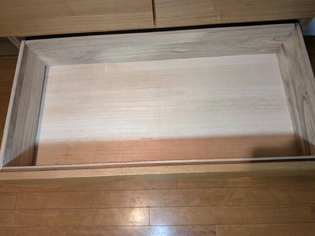 ■送料込■無印 木製チェスト タモ材 4段ワイド 衣類収納 廃盤 タンス 棚