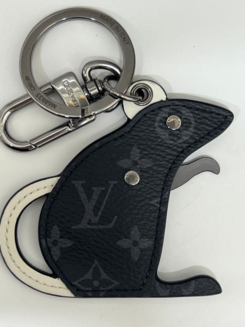 LV モノグラムエクリプス ポルトクレ ネズミ キーリング キーチャーム