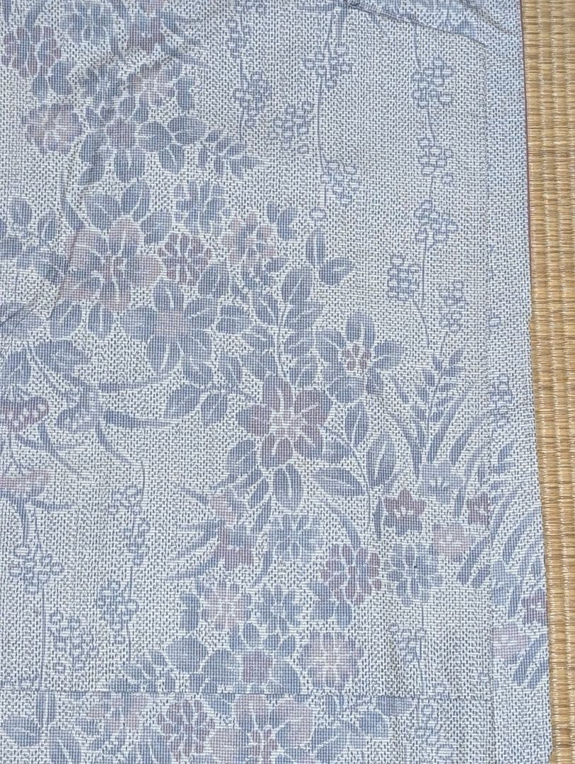 大島紬 白大島紬 花柄 身丈164cm しつけ糸付き 正絹