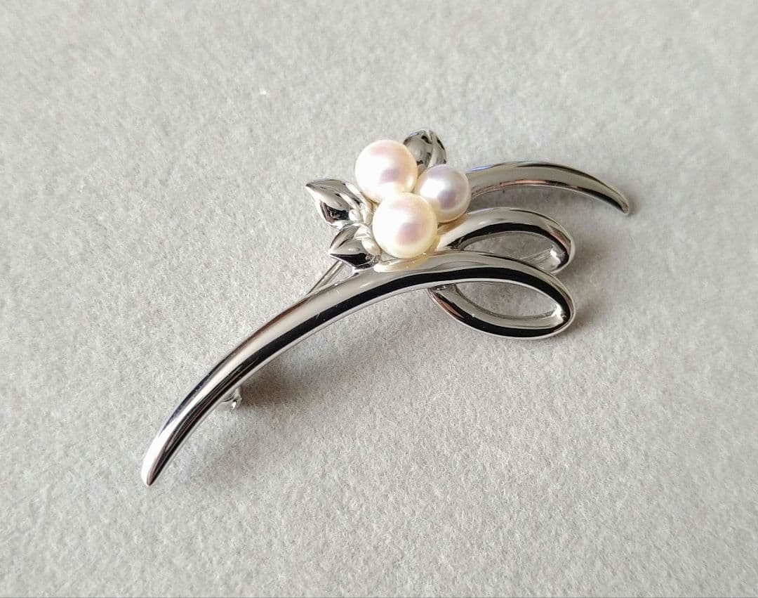 MIKIMOTO ミキモト パール シルバー ブローチ