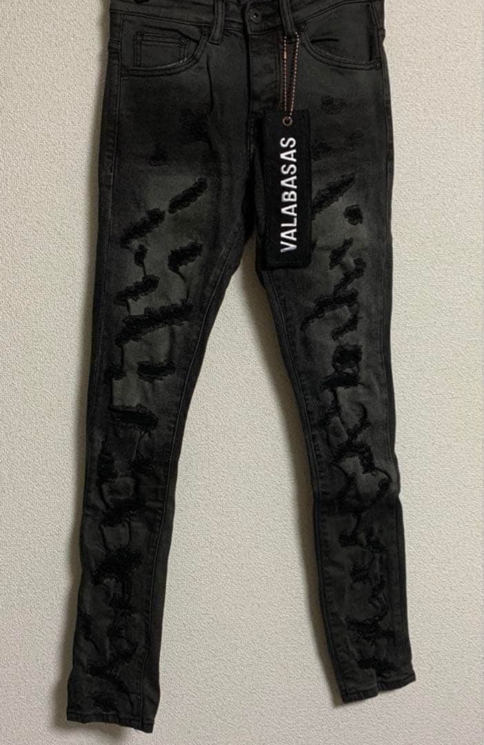 VALABASAS バラバザス ダメージデニム ブラックスキニーUSラッパー着用