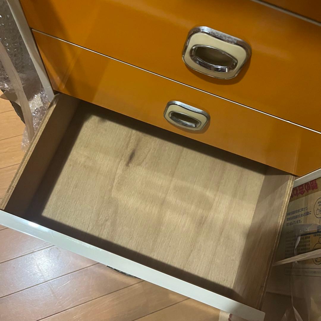 c*n様 16昭和レトロ　レトロポップ　オレンジ 5段チェスト　ヴィンテージ家具