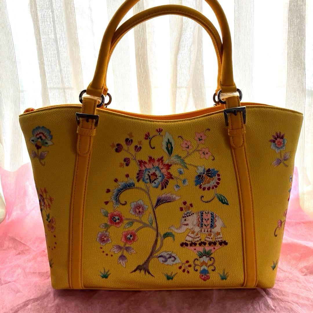 岡重　和装用　トートバッグ　黄金色