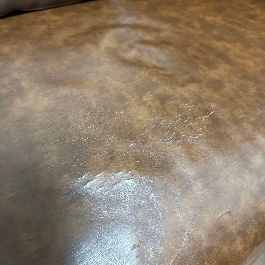 【分けて発送】LOWYA ロウヤ　ブラウン L字型ソファ レザー