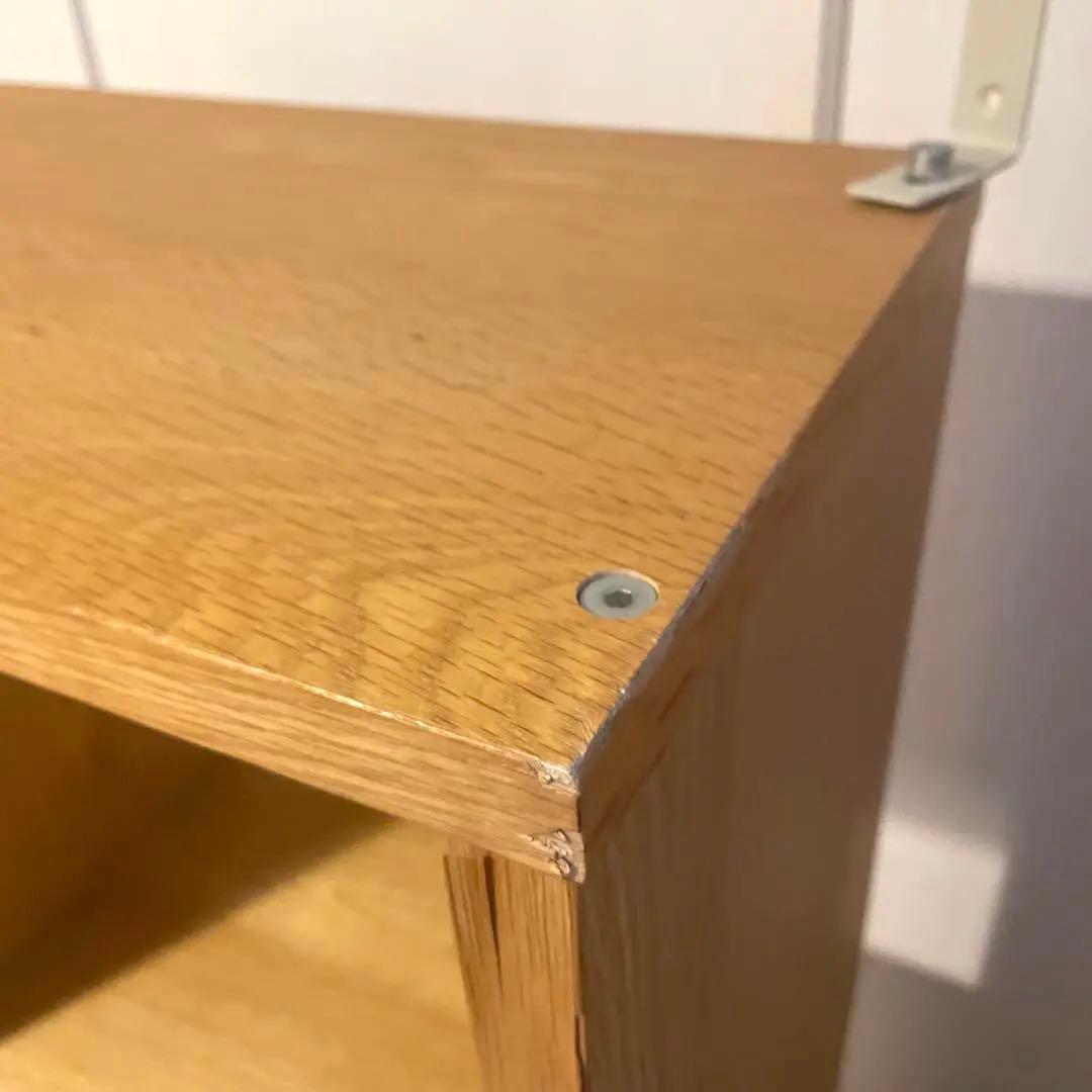 無印良品 スタッキングシェルフ 2段×3列 オーク 廃盤パルプボード収納2個付き