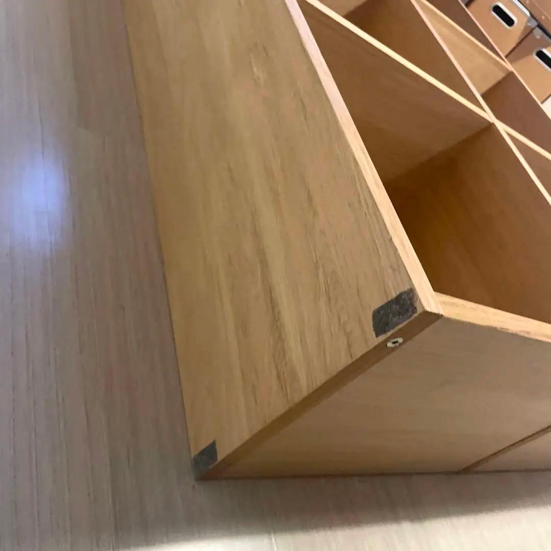 無印良品 スタッキングシェルフ 2段×3列 オーク 廃盤パルプボード収納2個付き