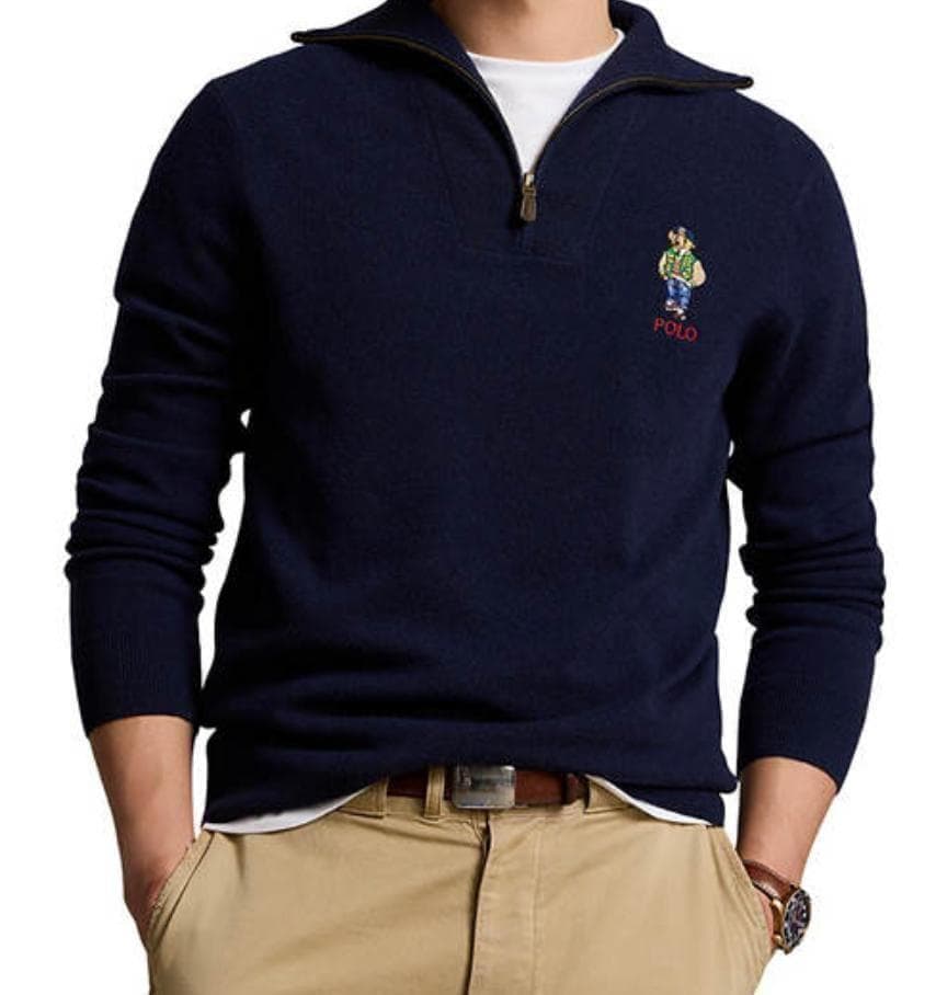 ポロ ラルフローレン ベアウールクォータージップセーター 秋冬 サイズS 新品