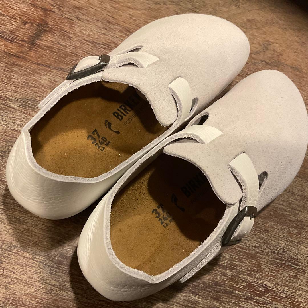 ほぼ新品！ビルケンシュトック ロンドン ホワイト レザー スエード サンダル