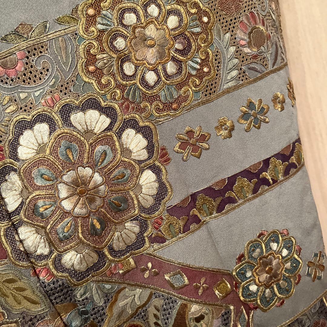 泰斗刺繍　訪問着　着物　スワトウ刺繍