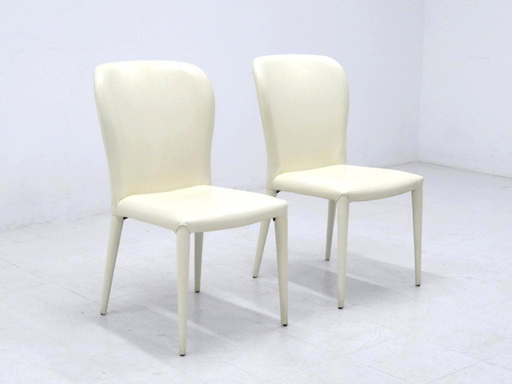 展示品　IDC大塚家具　フロイデ　本革　レザー　ダイニングチェア　2脚セット