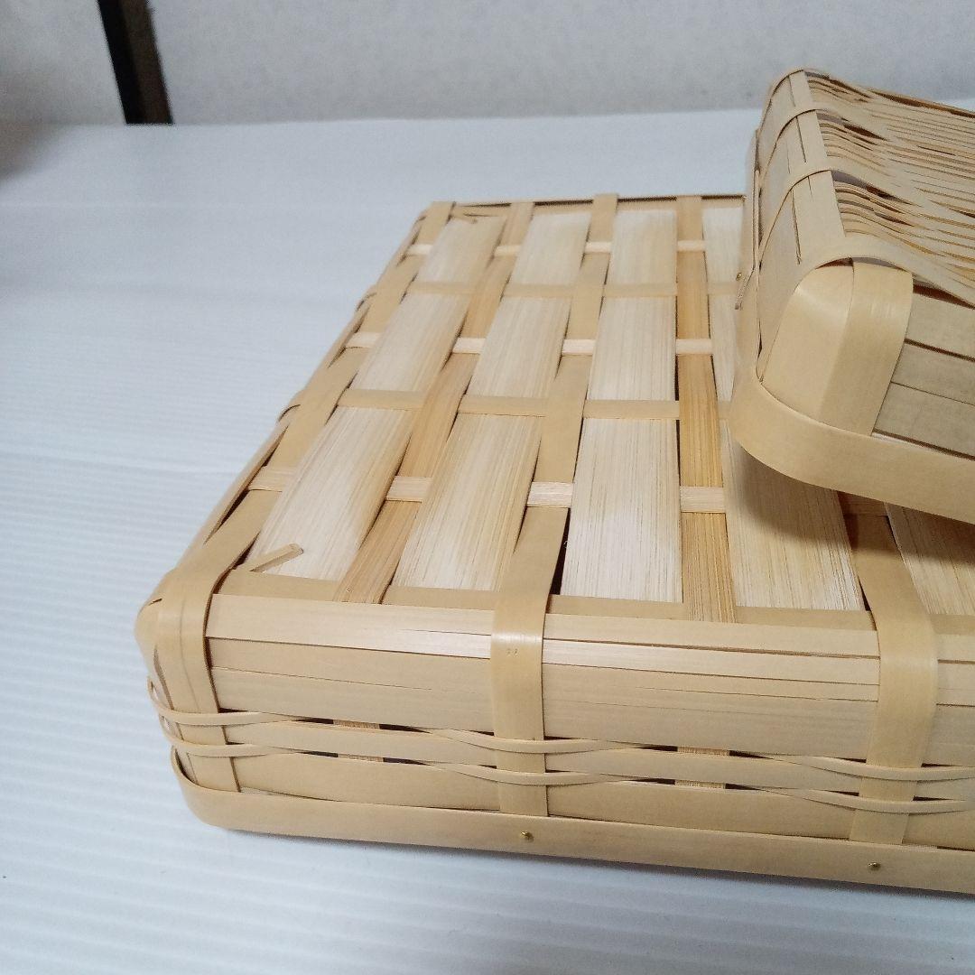 竹製バスケット　小物入れ　弁当箱