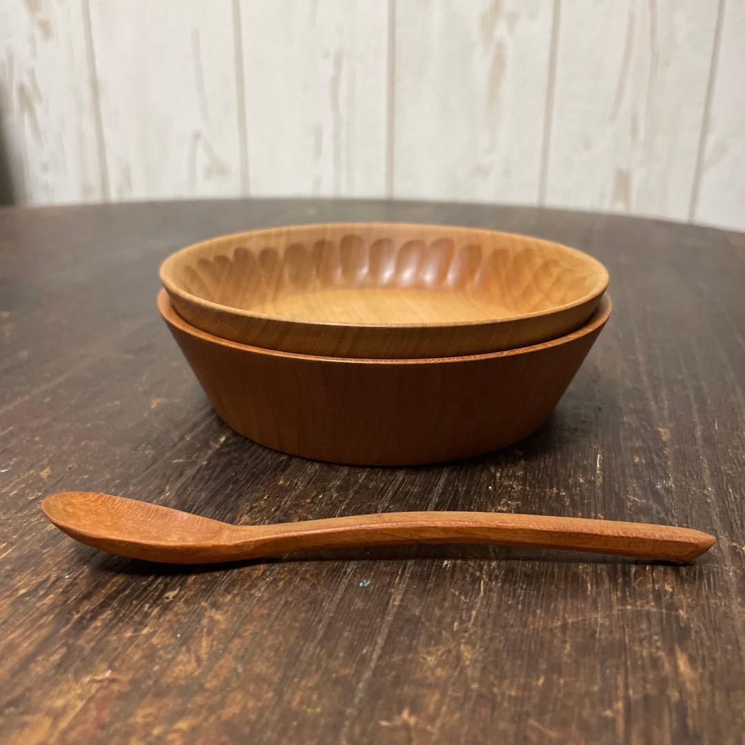 木工作家　三谷龍二　木の器とカトラリー3点セット