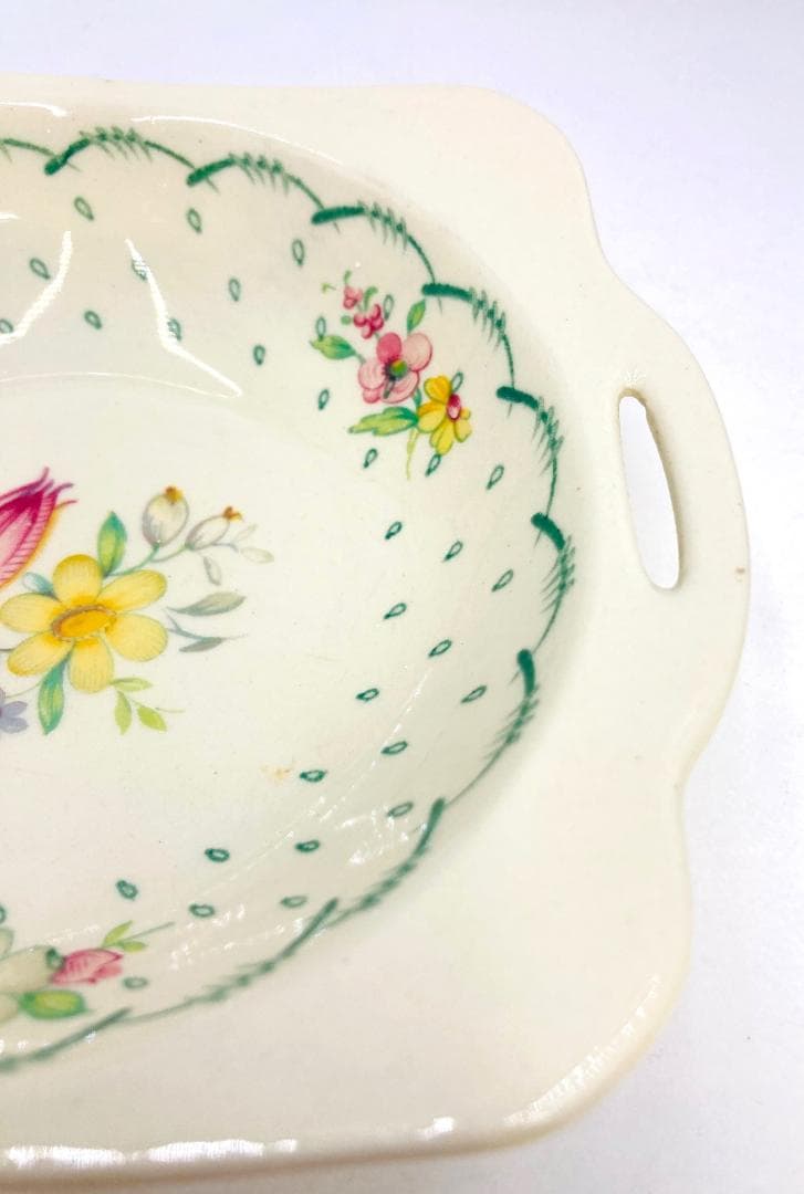 プランタン -緑- 【レアシェイプ】ミニ取手付ボウル 英国製 スージークーパー