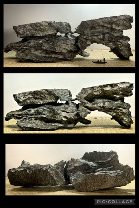 3896 時代の古い太湖石 銘『大鵬』太湖石 高53(cm) 6.68kg