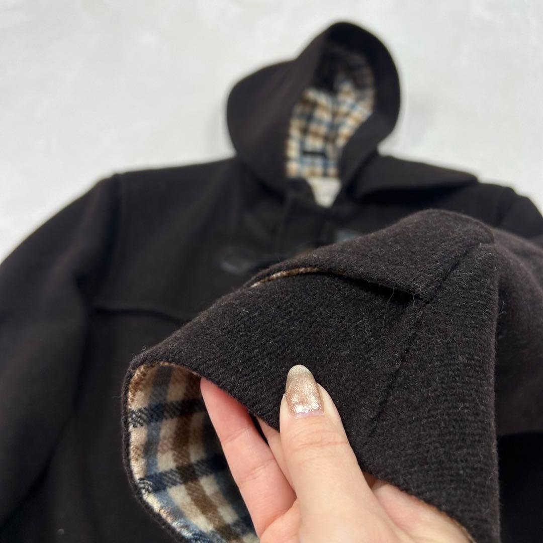 G254 美品 M アクアスキュータム アンゴラ混 ダッフルコート メンズ