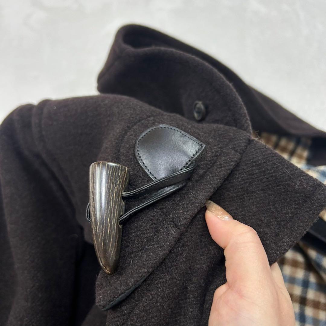 G254 美品 M アクアスキュータム アンゴラ混 ダッフルコート メンズ