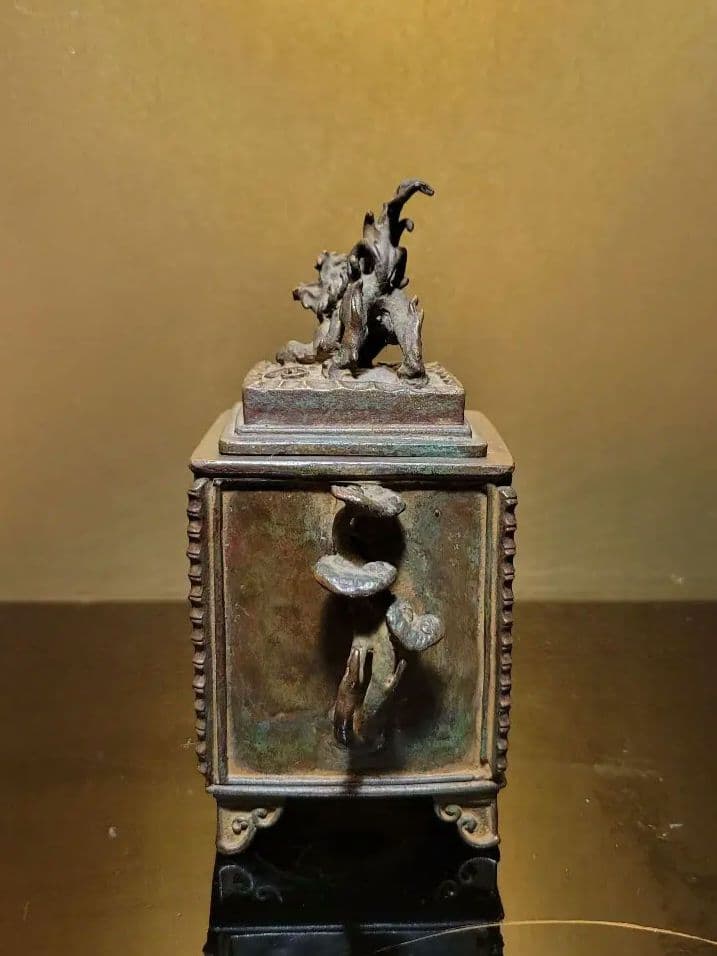 高岡銅器 香炉 鳳凰 龍 獅子 二上元威作