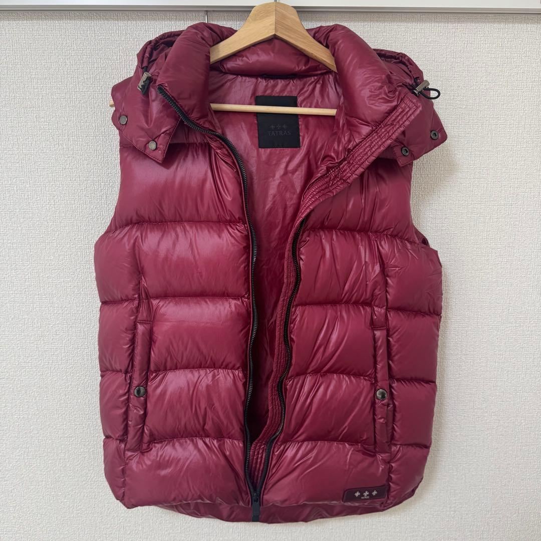 圭さん専用！美品☆TATRAS ダウンベスト フード付　メンズ 03 レッド