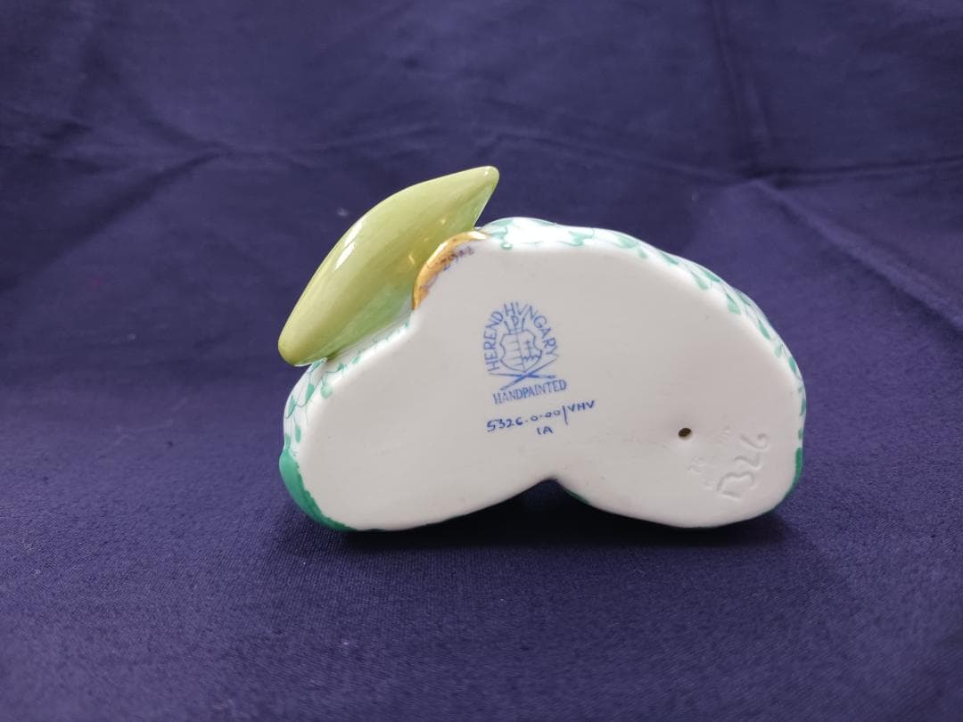 〔値下げ‼〕【HEREND】ヘレンド/フィギュリン うさぎペア　グリーン