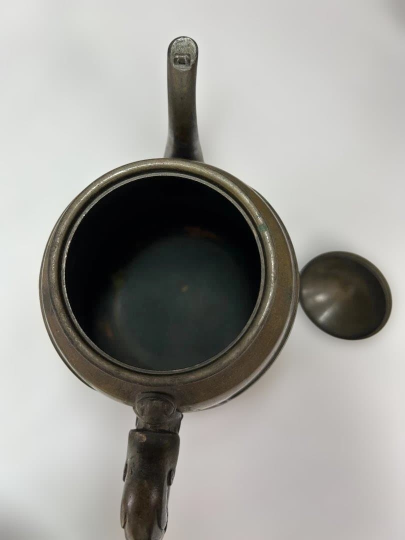 希少品　銅製　ブロンズ　金属製水差し　茶道具　ポット　アンティーク