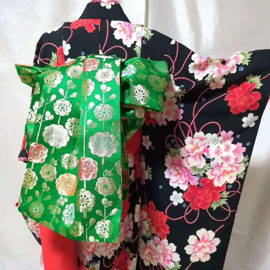 七五三　７歳用着物コーディネート一式　ぽっくり　勝山かんざしセット