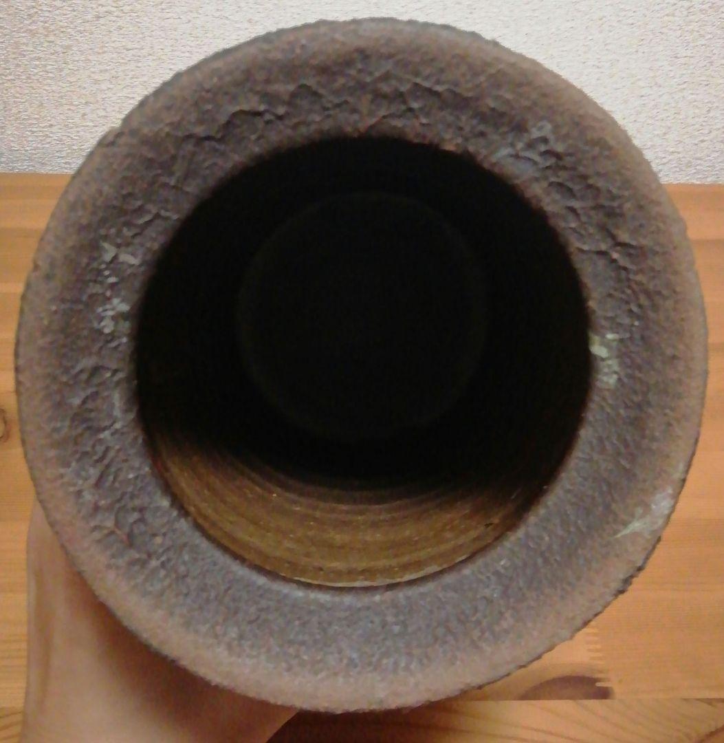 山本出作　備前焼　出彩　花入　共箱　共布　略歴付　花瓶