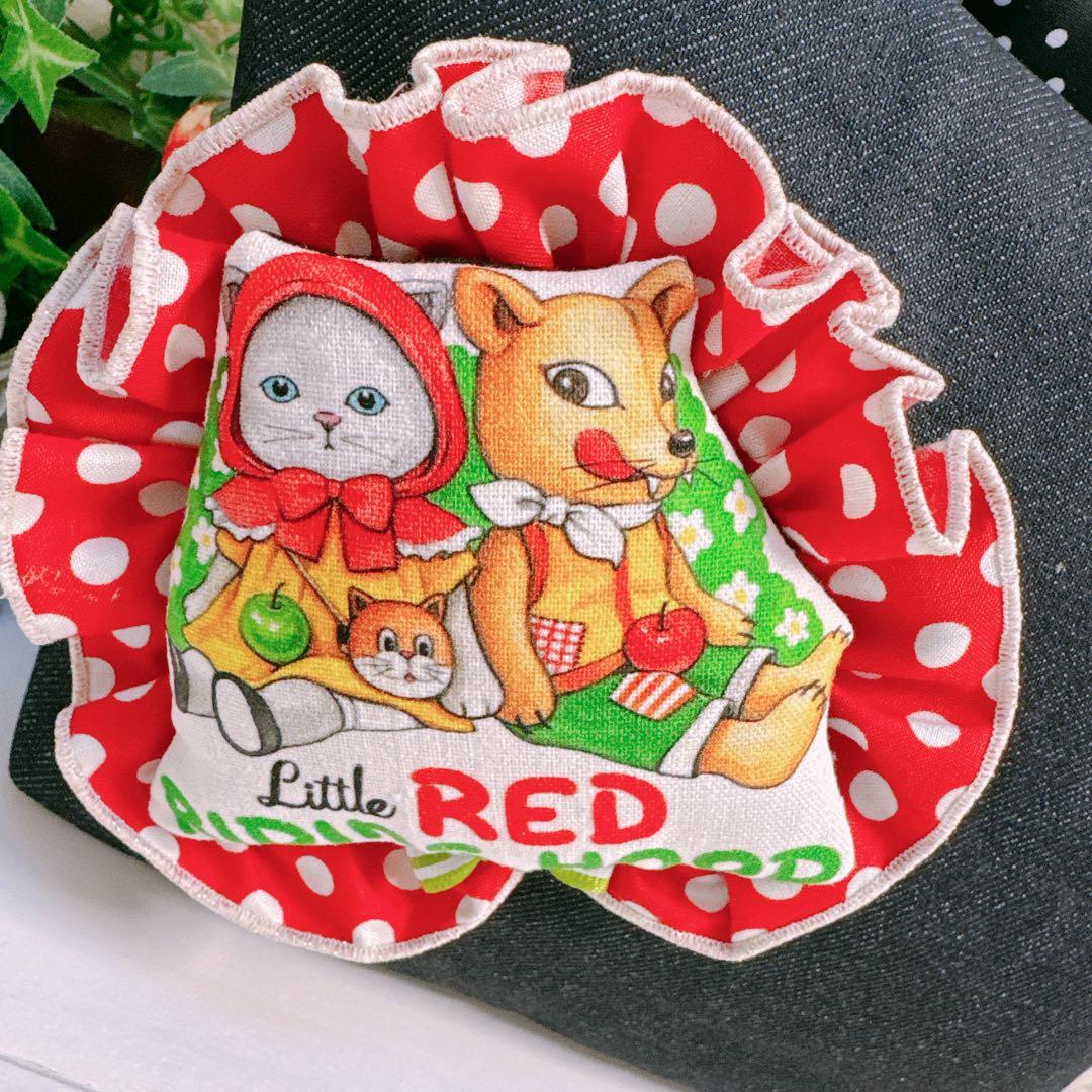 コヤンイサムチョン♡黒猫のバミちゃん♡デニムフリルトートバッグ♡赤ずきん