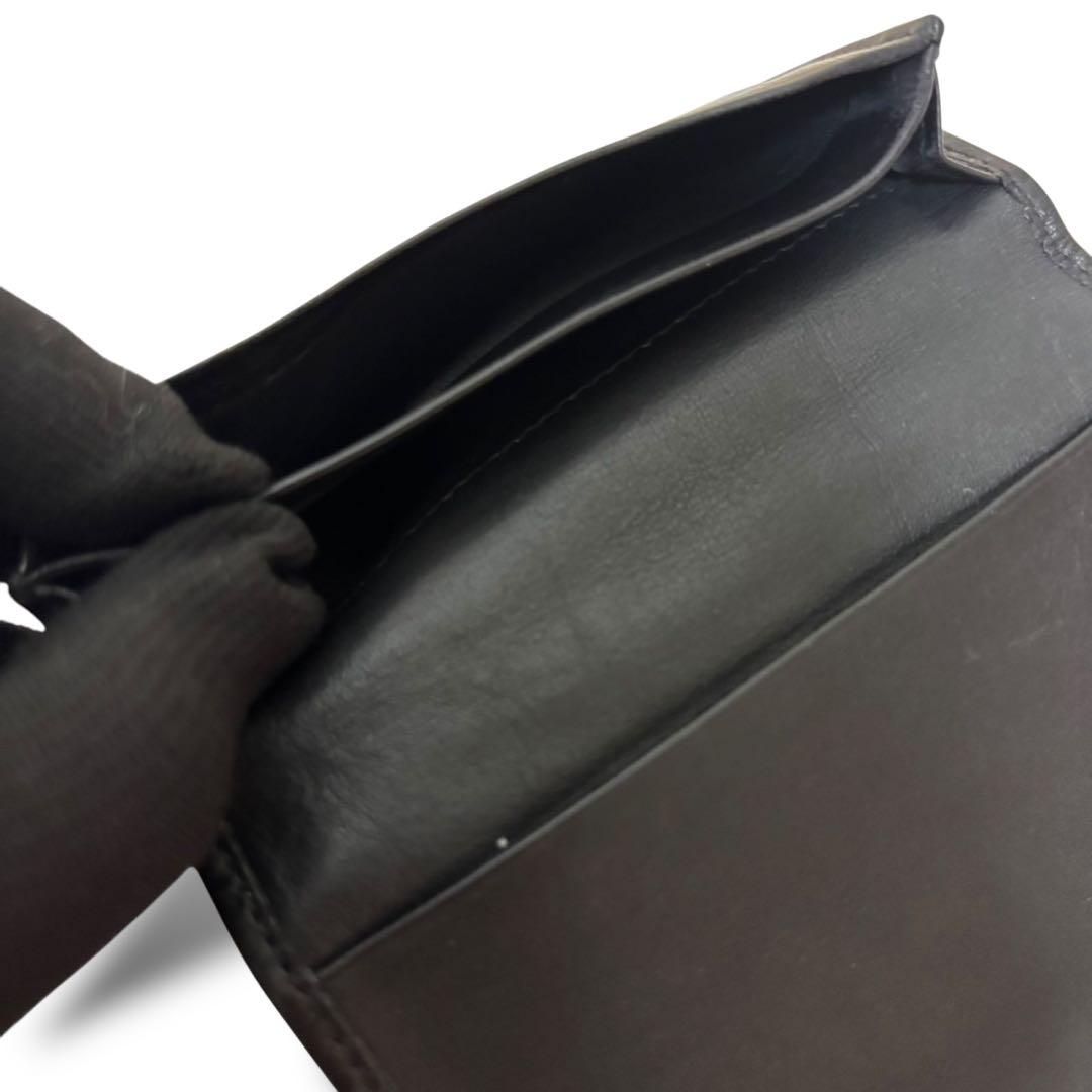 グッチ　GUCCI 名刺入れ　ブラック　レザー　ロゴ　シルバー金具