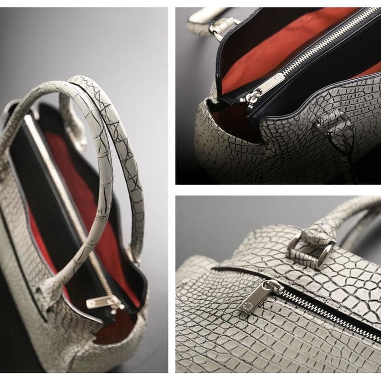 新品 定価14万円 CROIX  クロコダイル バッグ ホワイト系