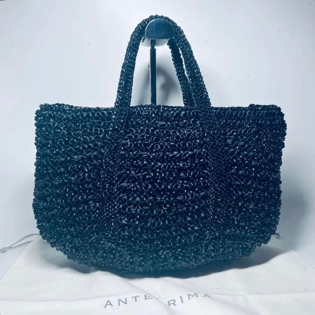 未使用級◇アンテプリマ ワイヤー ハンドバッグ◇ブラック ギャランティカード