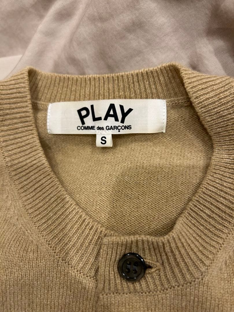 PLAY COMME des GARCONS カーディガン ベージュ S