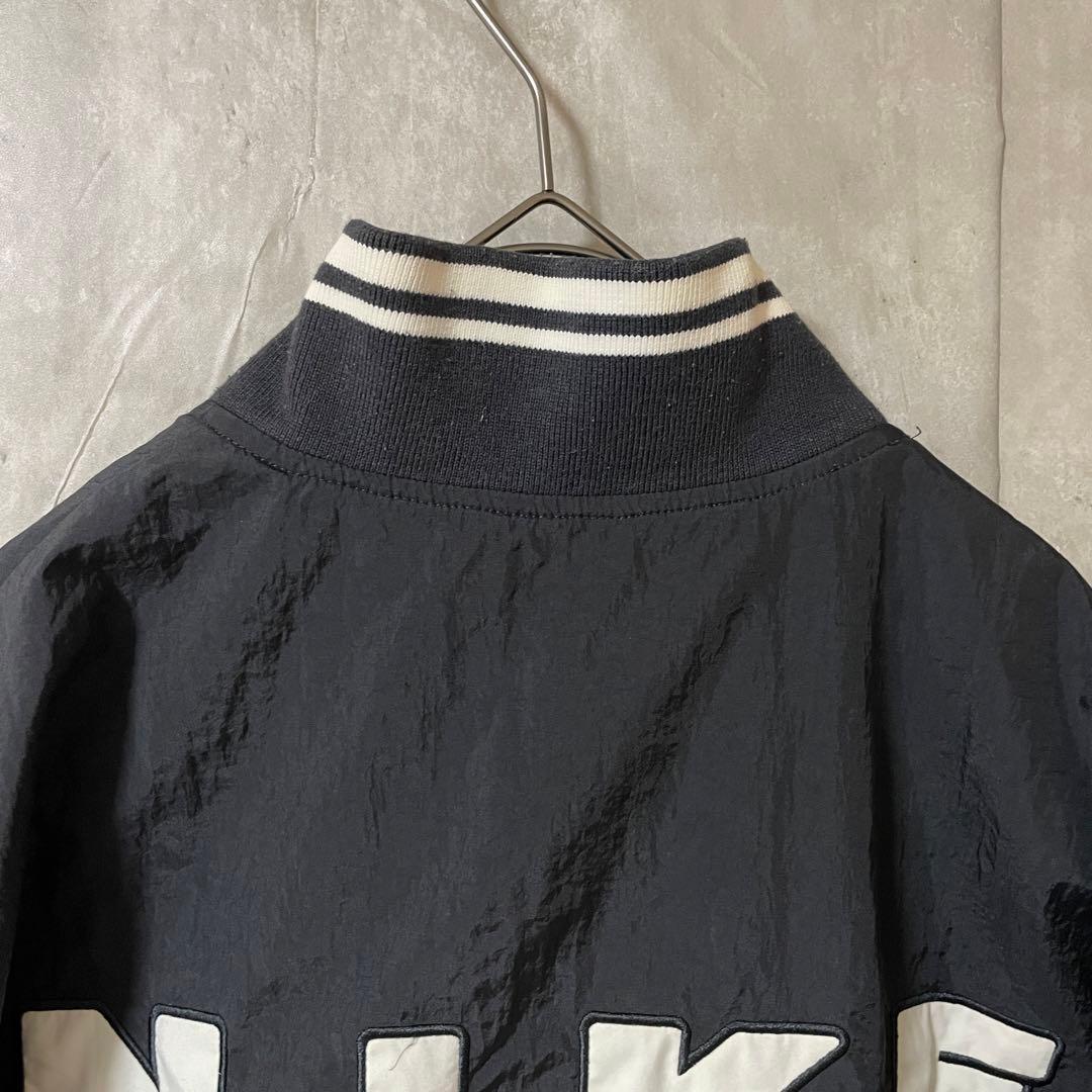 NIKEナイキナイロントラックジャケットハーフジップ黒ブラック刺繍ロゴ希少90s