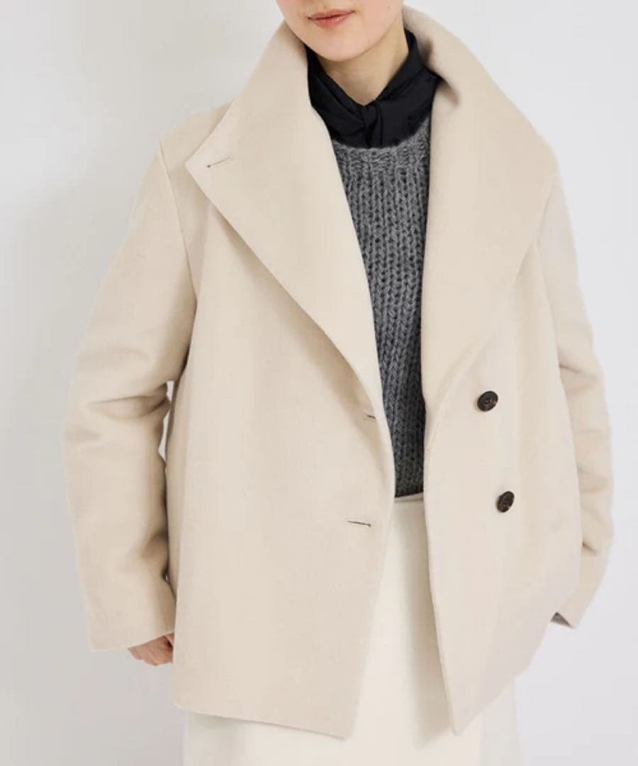 ひ　　ロペ　プレミアムカシミヤショートコート　キナリ　サイズ40