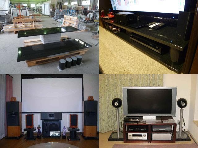 ●天然黒御影石 オーディオボード●450×300×20●5面磨き　送料無料