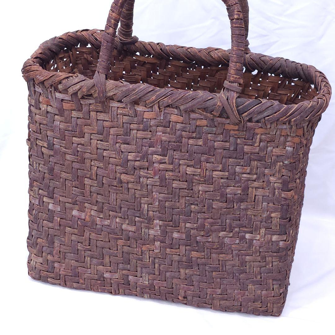 山葡萄 かごバッグ 籠 トートバッグ 編み込み ヴィンテージ　内袋無し