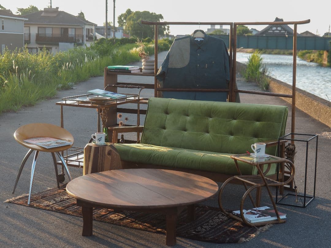 【値引中】ラタンガラスサイドテーブル