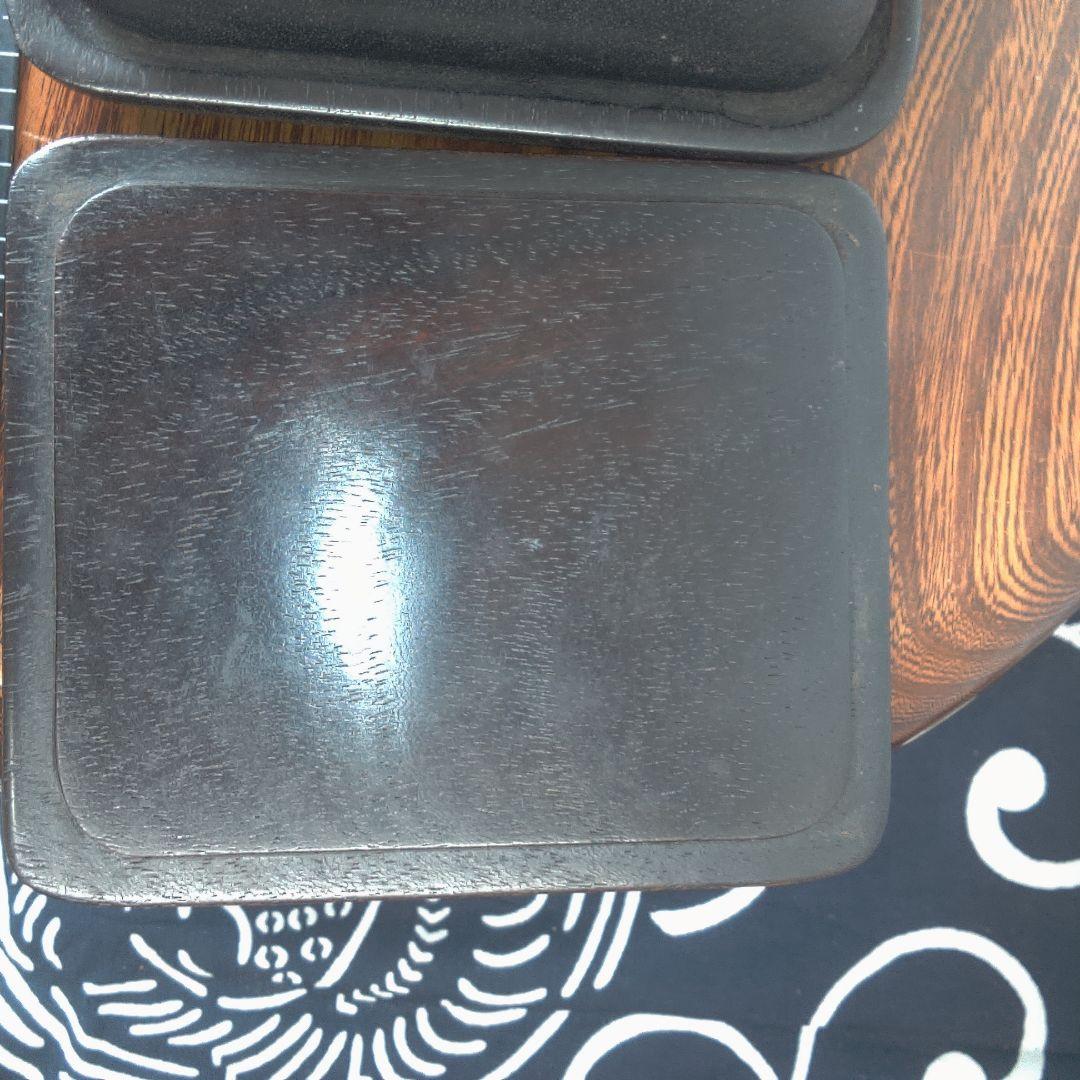 骨董６ 中国？木製円形茶道具 蓋付き 約10cm