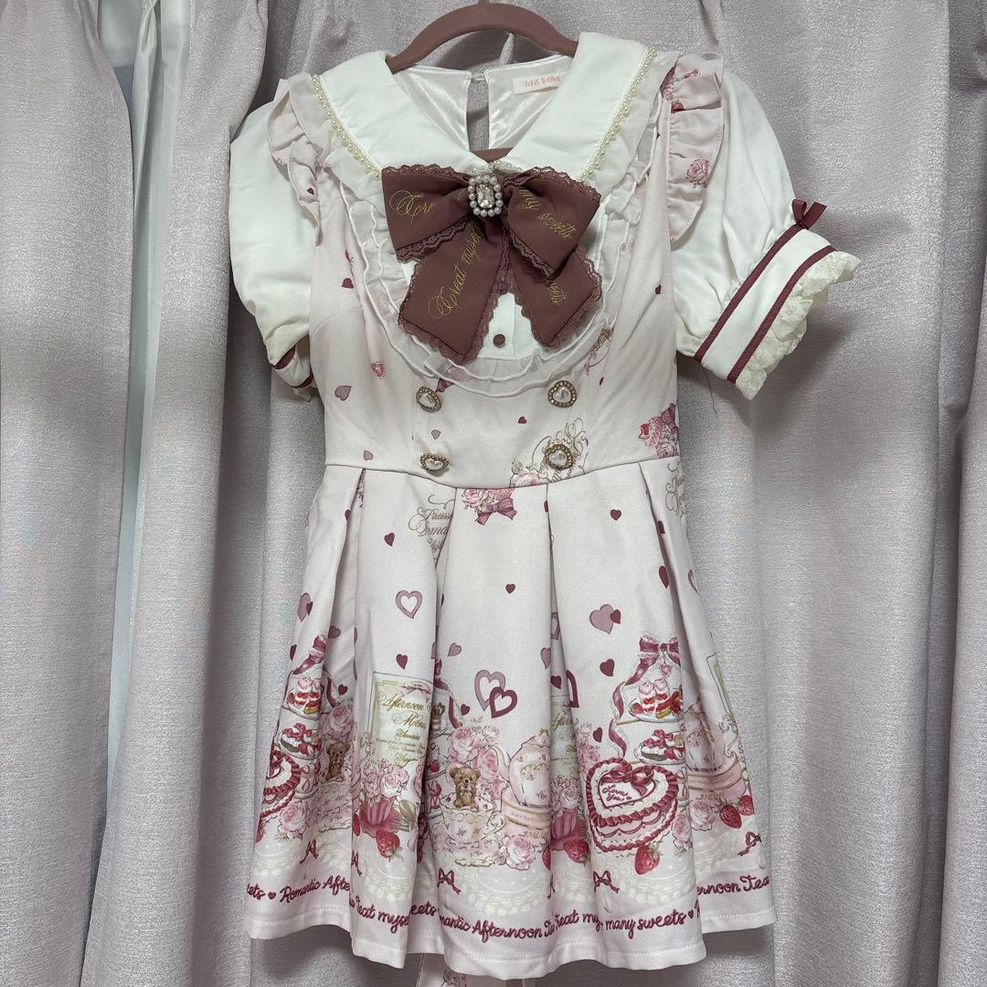 アフタヌーンティー柄 セットアップ リズリサ ピンク