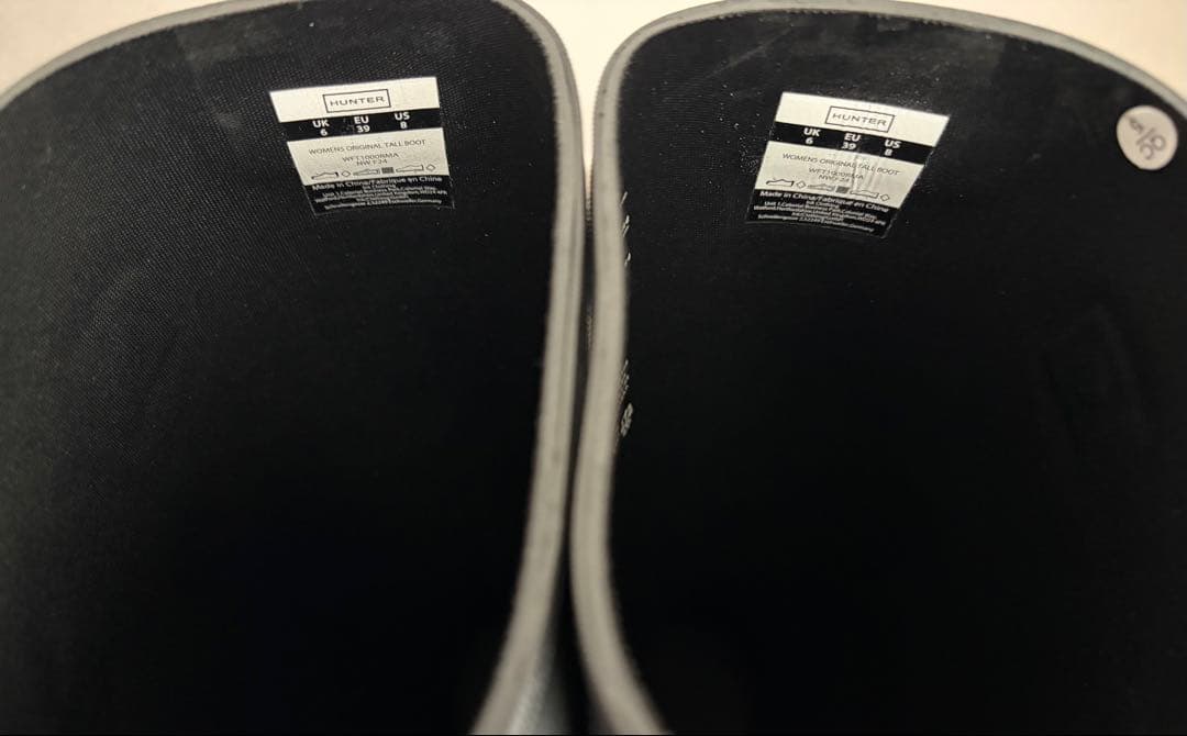 【25㎝】HUNTER ロング レインブーツ 雨靴 ブラック 黒