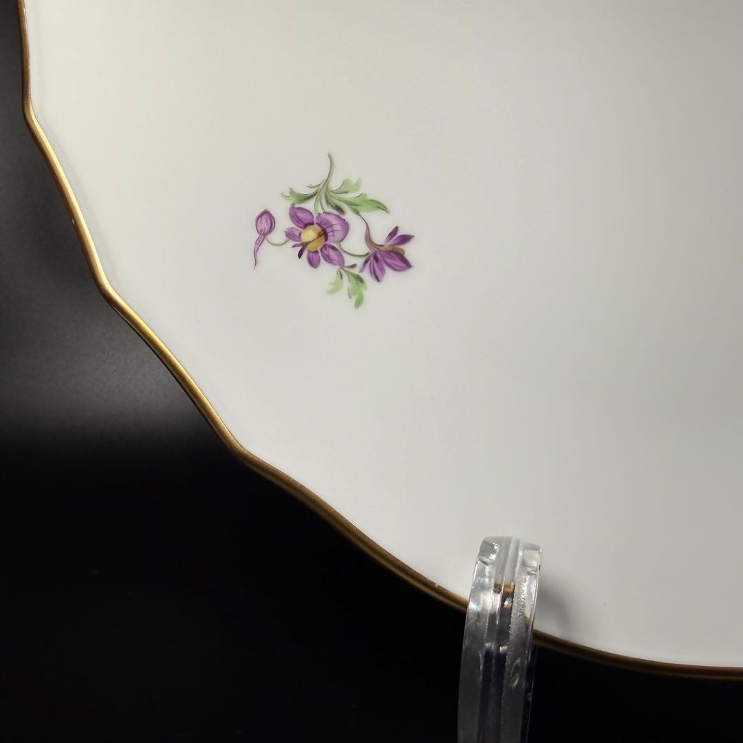 未使用 マイセン 金彩 2つ花 アネモネグランドプレート(34cm)1枚、1級品