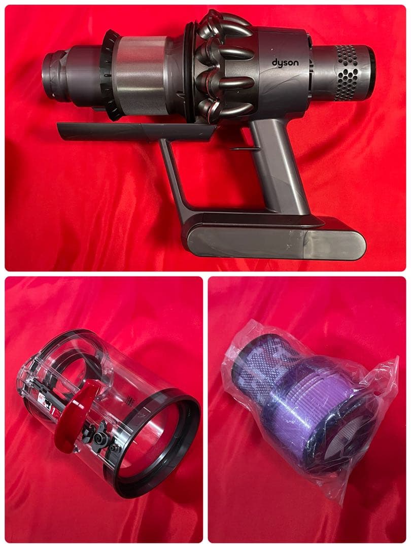 ダイソン⑥SV14V11 純正スタンド 純正２本のパイプ　ヘッド選択　補強トリガ