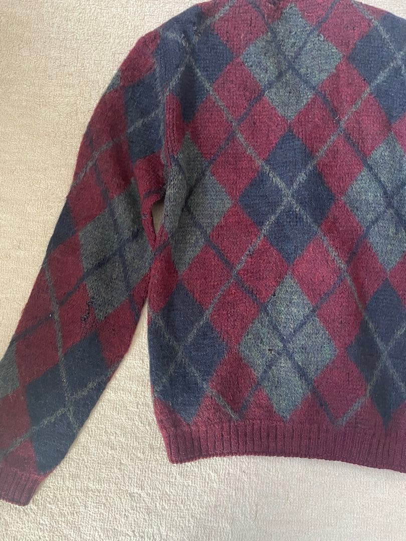 60s モヘアカーディガン　アーガイル