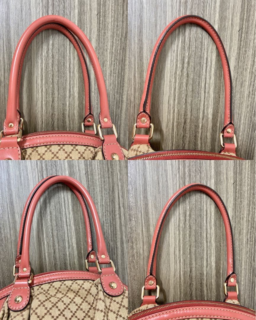 グッチ　ディアマンテ　2way トートバッグ キャンバス　インターロッキング