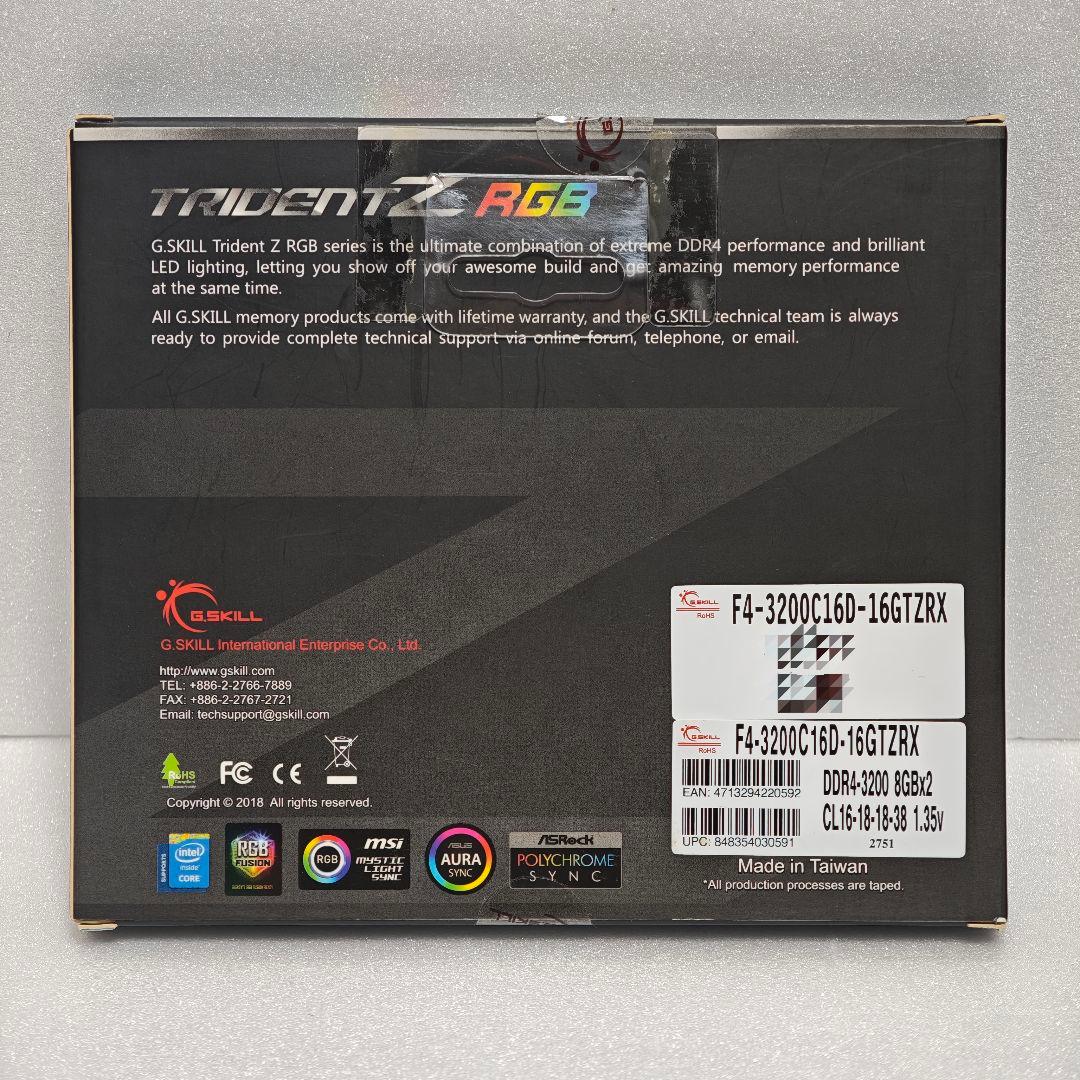 Ｇ.SKILL メモリー DDR4 3200MHz 16GB 8GB×2