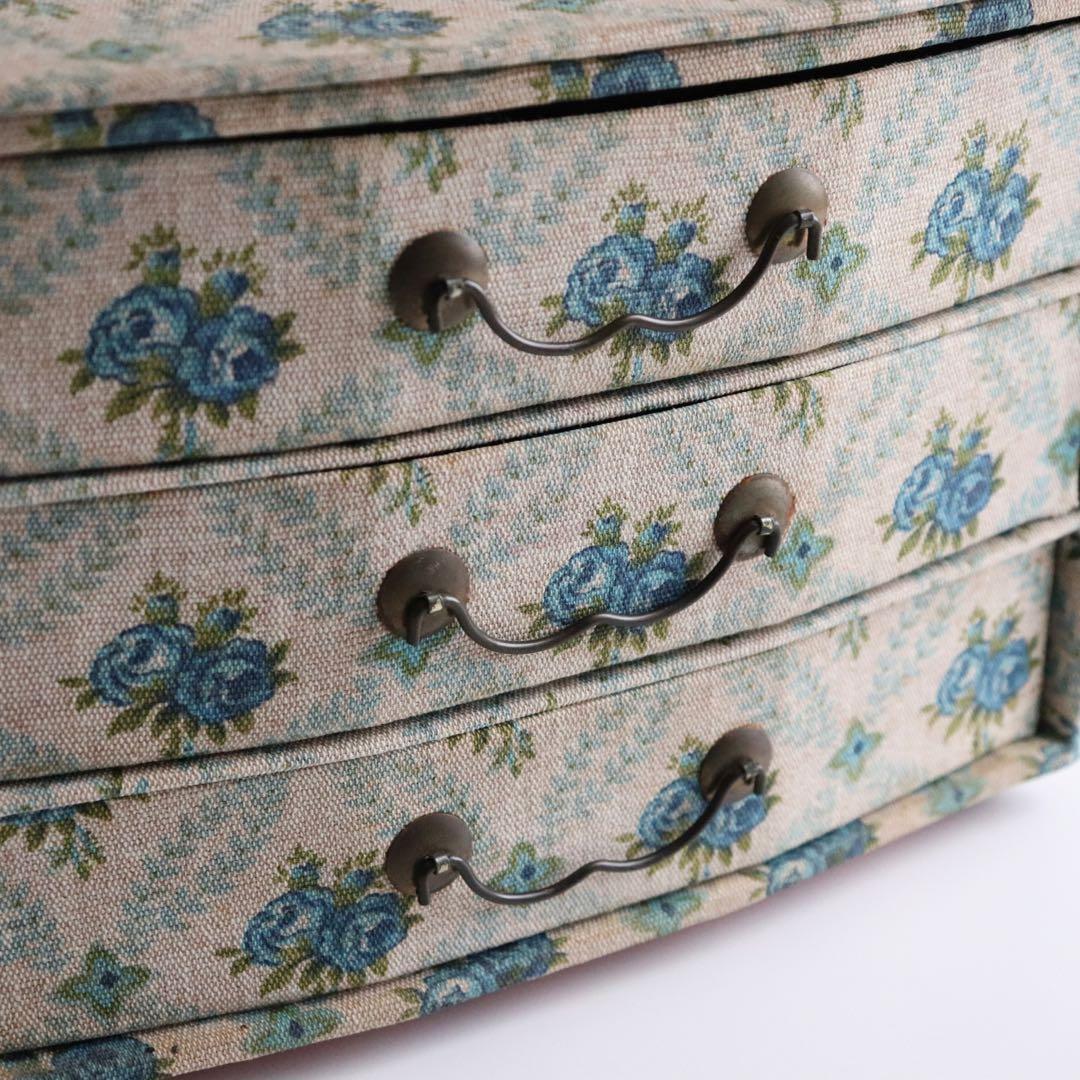 フランスアンティーク　カルトナージュボックス　引き出し　チェスト　裁縫箱