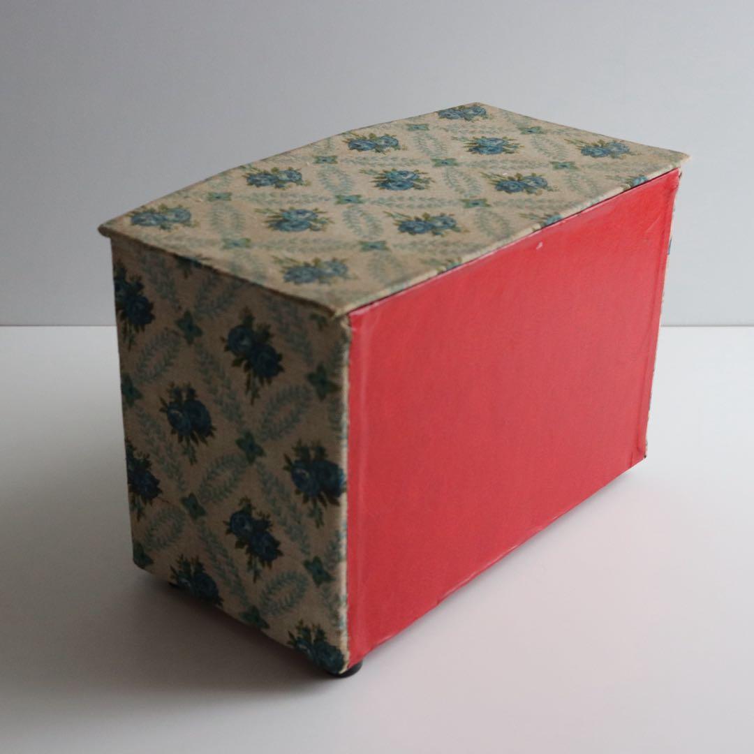 フランスアンティーク　カルトナージュボックス　引き出し　チェスト　裁縫箱